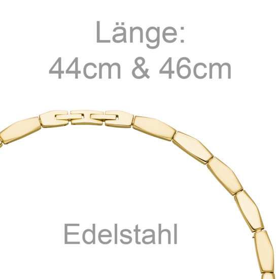 Collier Halskette Edelstahl goldfarben beschichtet 46 cm