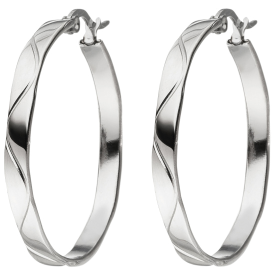 Creolen Edelstahl 34 mm Ohrringe