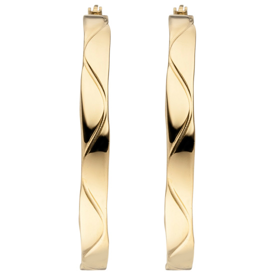 Creolen Edelstahl 34 mm goldfarben beschichtet Ohrringe