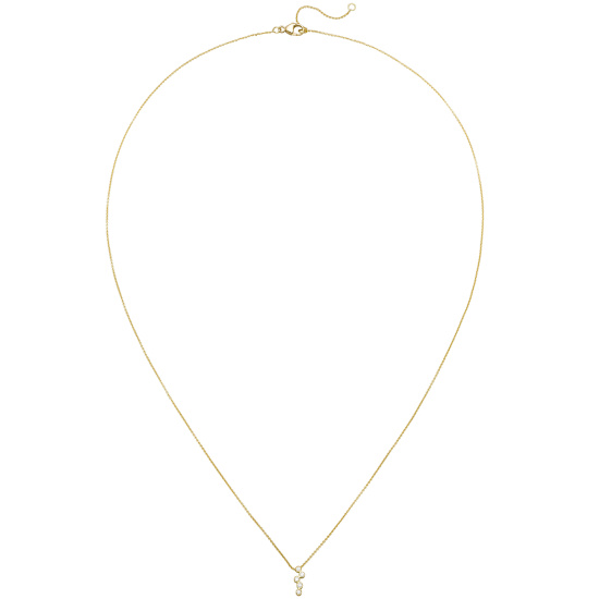 Collier 750 Gold Gelbgold 5 Diamanten Brillanten 45 cm