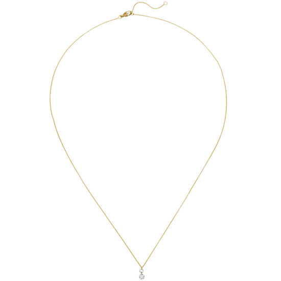 Collier 750 Gold Gelbgold 2 Diamanten Brillanten 45 cm