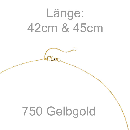 Collier 750 Gold Gelbgold matt 45 cm