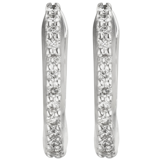 Creolen 750 Gold Weißgold 26 Diamanten Brillanten