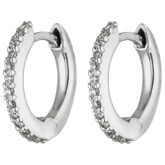 Creolen 750 Gold Weißgold 26 Diamanten Brillanten