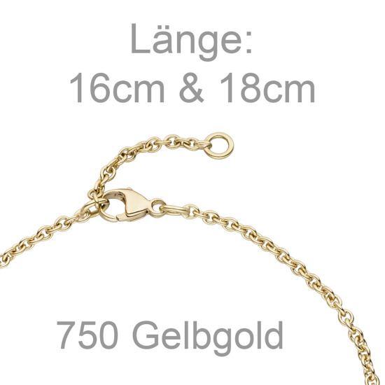 Armband 750 Gold Gelbgold 1 Diamant Brillant 0,10ct. 18 cm