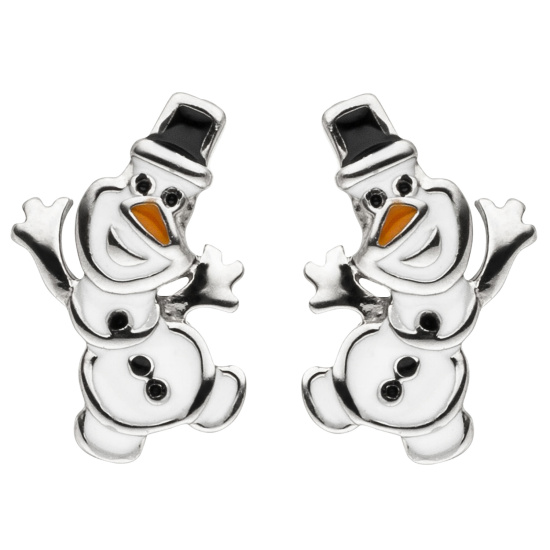 Kinder Ohrstecker Schneemann 925 Sterling Silber Kinder-Ohrringe