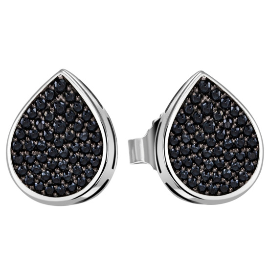 Ohrstecker Tropfen 925 Sterling Silber 56 Zirkonia schwarz