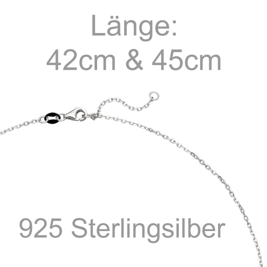 Collier 925 Sterling Silber bicolor vergoldet mit Malachit 45 cm