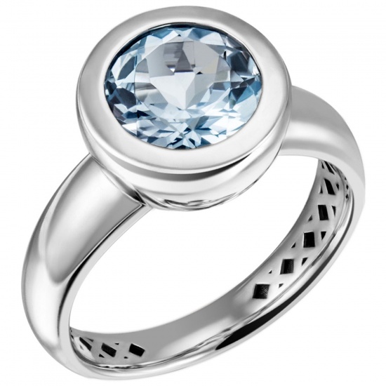 Damen Ring 925 Sterling Silber 1 Blautopas hellblau blau Silberring