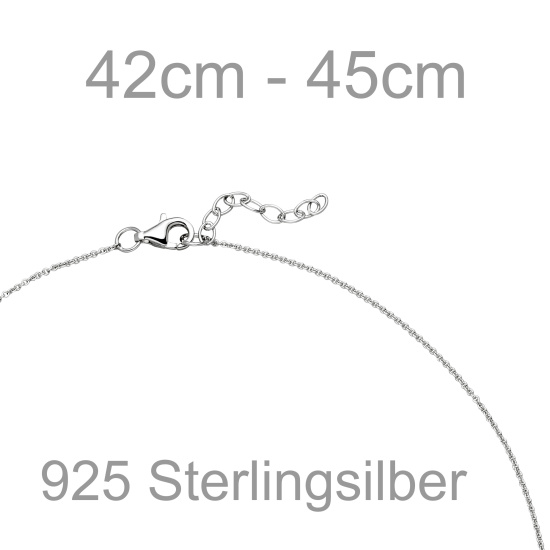 Collier Kette mit Anhänger 925 Sterling Silber 1 Zirkonia 45 cm