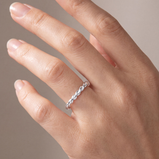 Damen Ring geflochten 925 Sterling Silber Silberring