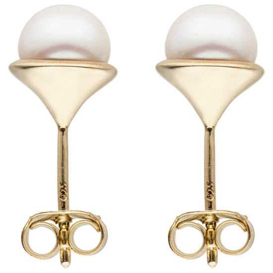 Ohrstecker 925 Sterling Silber gold vergoldet 2 Süßwasser Perlen