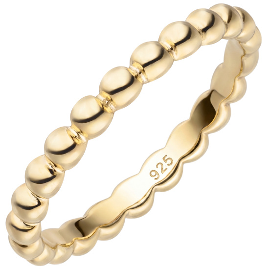 Damen Ring Kugel 925 Sterling Silber gold vergoldet Kugelring