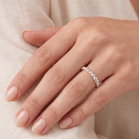 Damen Ring Kugel 925 Sterling Silber Kugelring
