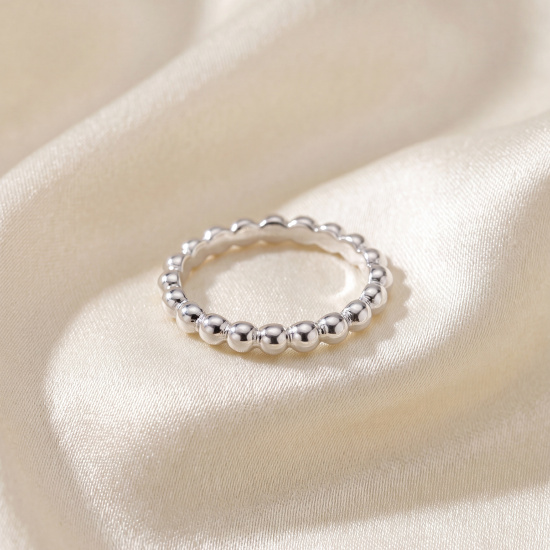 Damen Ring Kugel 925 Sterling Silber Kugelring