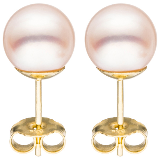 Ohrstecker 585 Gold Gelbgold 2 Akoya Perlen 8,5 mm