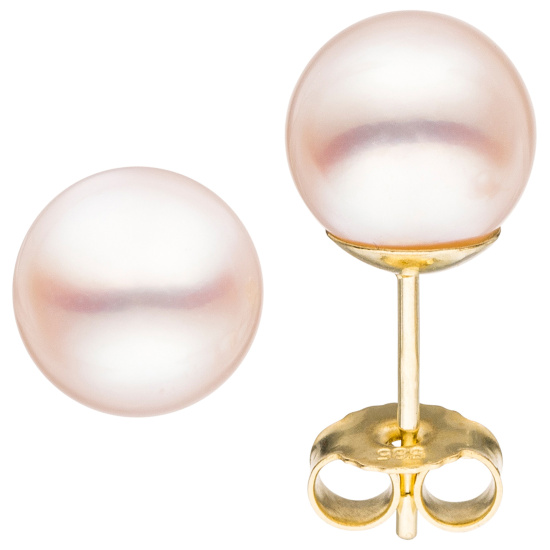 Ohrstecker 585 Gold Gelbgold 2 Akoya Perlen 7,5 mm
