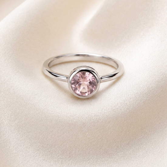 Damen Ring 925 Sterling Silber 1 Rosenquarz