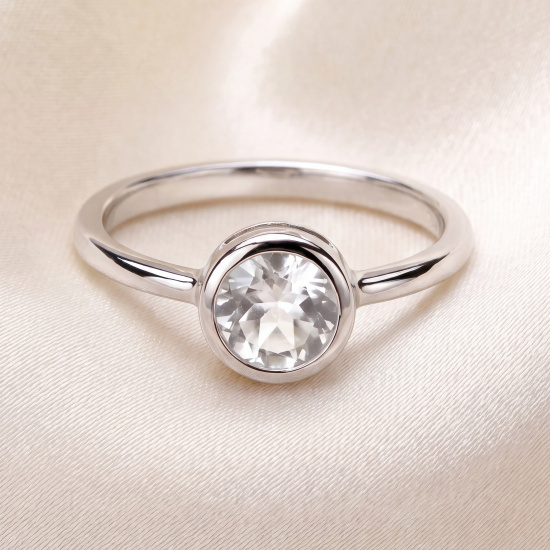 Damen Ring 925 Sterling Silber 1 Rosenquarz