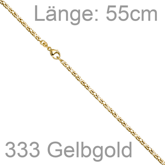 Königskette 333 Gold Gelbgold massiv 55 cm Kette Halskette