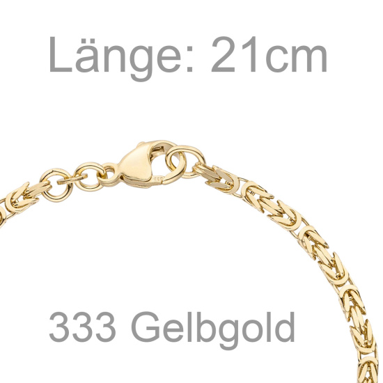 Königsarmband 333 Gold Gelbgold massiv 21 cm Armband Goldarmband