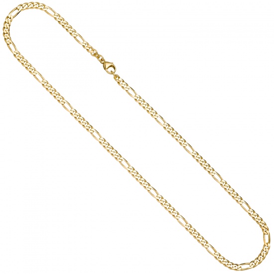 Figarokette 333 Gold Gelbgold massiv diamantiert 50 cm Kette Halskette
