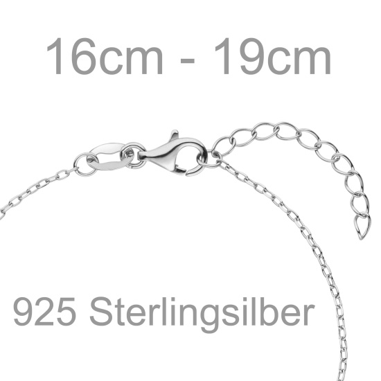Armband Glaube Liebe Hoffnung 925 Sterling Silber 19 cm