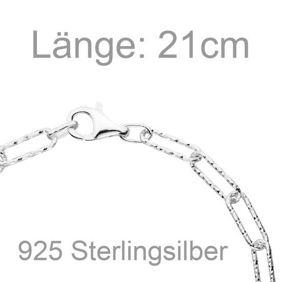 Armband 925 Sterling Silber diamantiert 21 cm Silberarmband