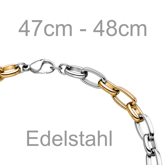 Halskette Kette Edelstahl mit gelbgoldfarben beschichtet 48 cm