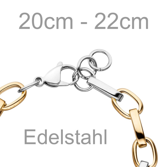 Armband Edelstahl bicolor beschichtet 22 cm