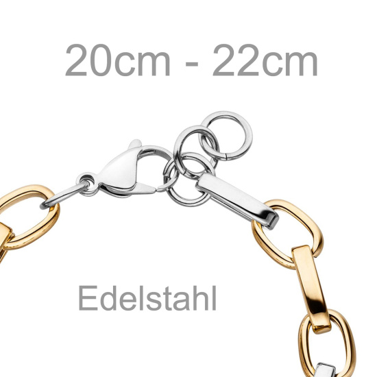 Armband Edelstahl bicolor beschichtet 22 cm
