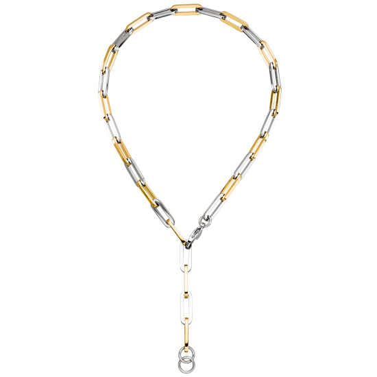 Y-Collier Halskette Edelstahl gelbgoldfarben beschichtet 48 cm