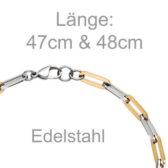 Y-Collier Halskette Edelstahl gelbgoldfarben beschichtet 48 cm