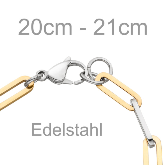 Armband Edelstahl bicolor beschichtet 21 cm