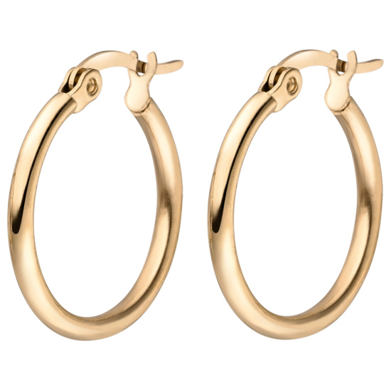 Creolen Edelstahl roségoldfarben beschichtet Ohrringe 20 mm