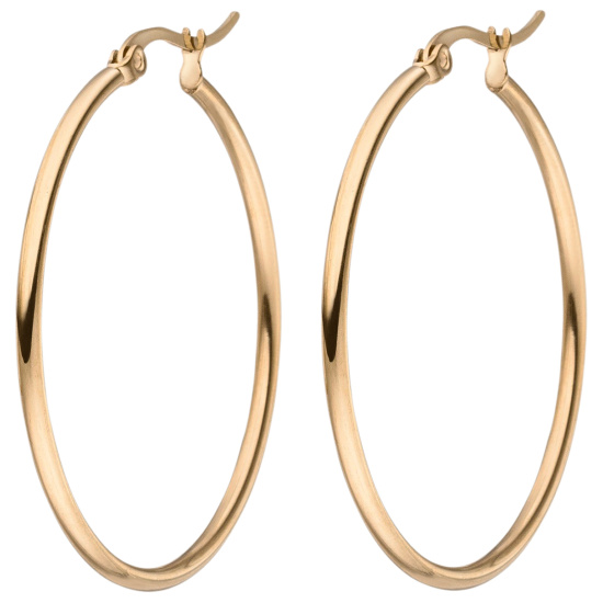 Creolen Edelstahl roségoldfarben beschichtet Ohrringe 40 mm