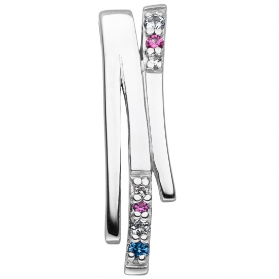 Anhänger 925 Sterling Silber 7 bunte Zirkonia