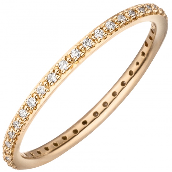 Damen Ring 585 Gold Gelbgold 37 Diamanten Brillanten