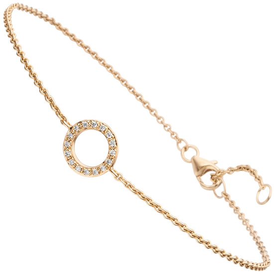 Armband 585 Gold Gelbgold 16 Diamanten Brillanten 21 cm