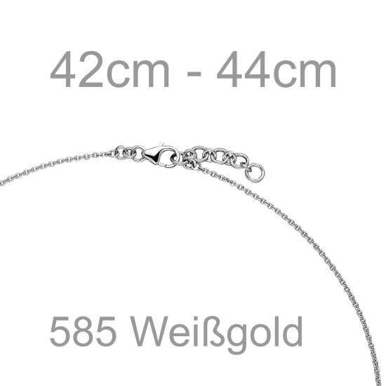 Collier Halskette 585 Gold Weißgold 5 Peridote grün 44 cm Kette