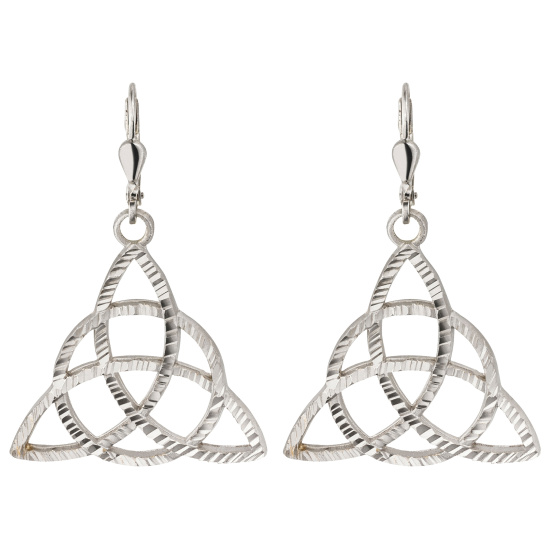 Ohrhänger Triquetra 925 Sterling Silber matt Ohrringe Boutons Silberohrringe