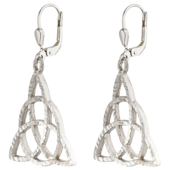 Ohrhänger Triquetra 925 Sterling Silber matt Ohrringe Boutons Silberohrringe
