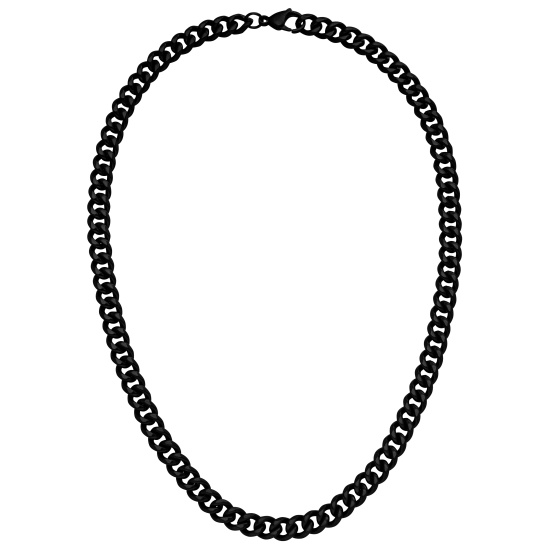 Halskette Edelstahl schwarz beschichtet 55 cm