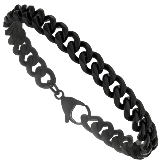 Armband Edelstahl mit schwarzer PVD-Beschichtung 21,5 cm