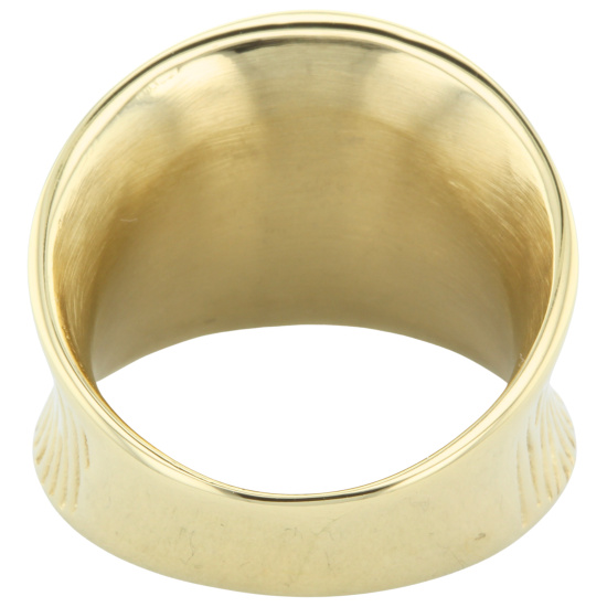 Damen Ring Edelstahl gelbgoldfarben beschichtet breit