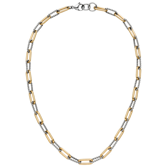 Collier Halskette Edelstahl bicolor beschichtet 47 cm