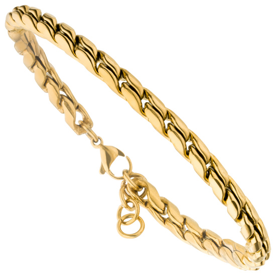 Armband Edelstahl goldfarben beschichtet 21 cm