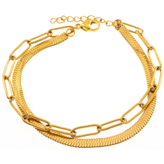 Armband aus Edelstahl goldfarben beschichtet 20 cm