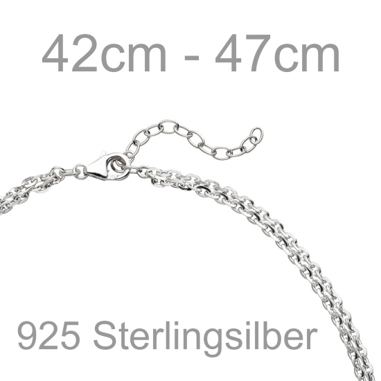Collier Halskette 925 Sterling Silber bicolor vergoldet 47 cm