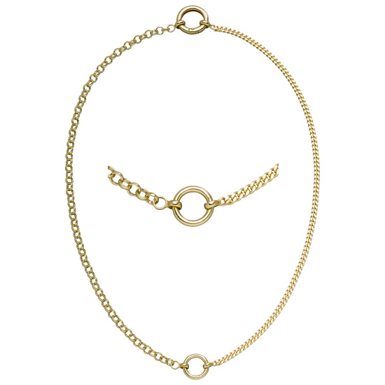 Collier Halskette 925 Sterling Silber vergoldet 43 cm